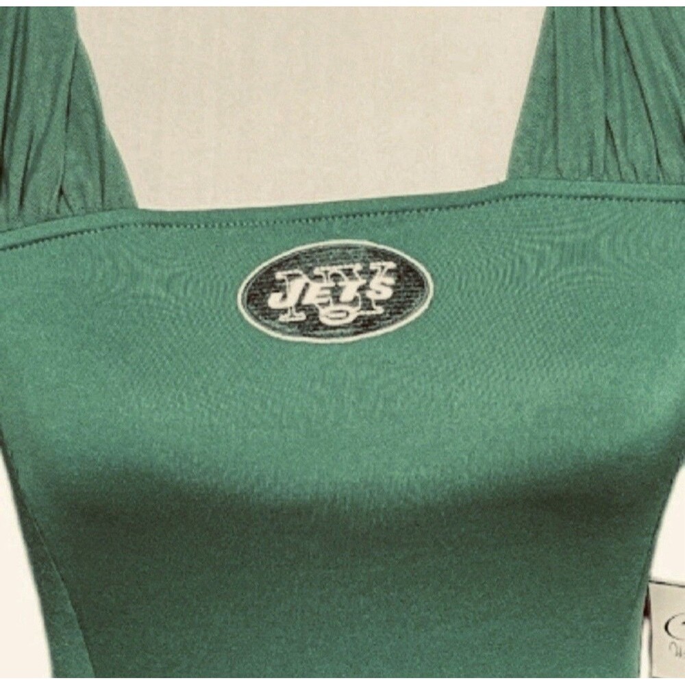 New York Jets All Sport Couture NFL Long Sleeve Green Shirt Women's XL NWT - Picture 2 of 8
